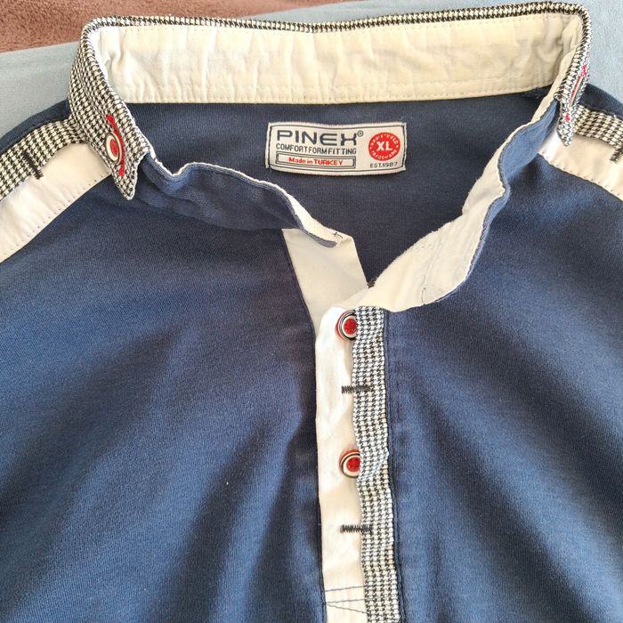 Bluza granatowa z kołnierzykiem dlugi rękaw