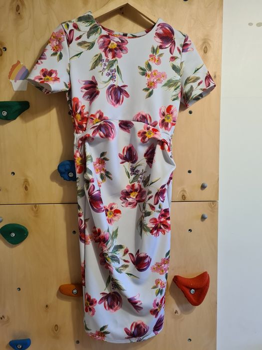 Sukienka ciążowa wizytowa kwiaty S 36