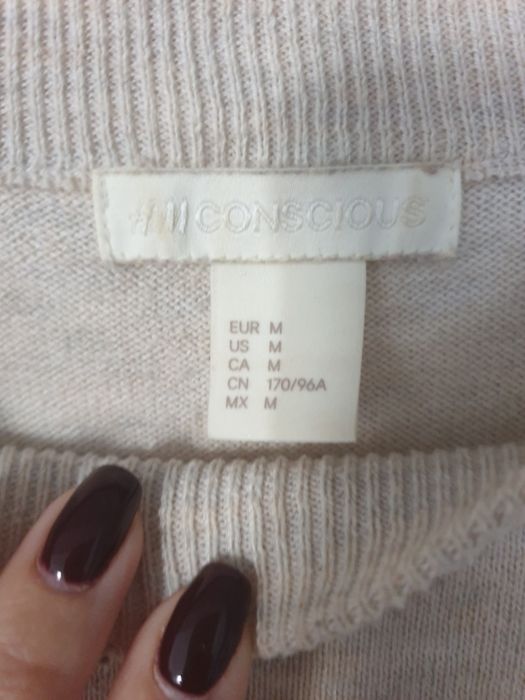 H&M oryginalny sweterek z zamkami po bokach roz M/L