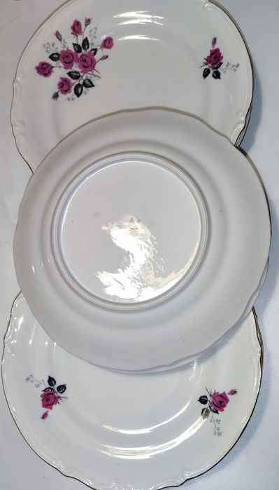Chodzież Alicja 6 szt. talerzy sygn kalka róże 19 cm