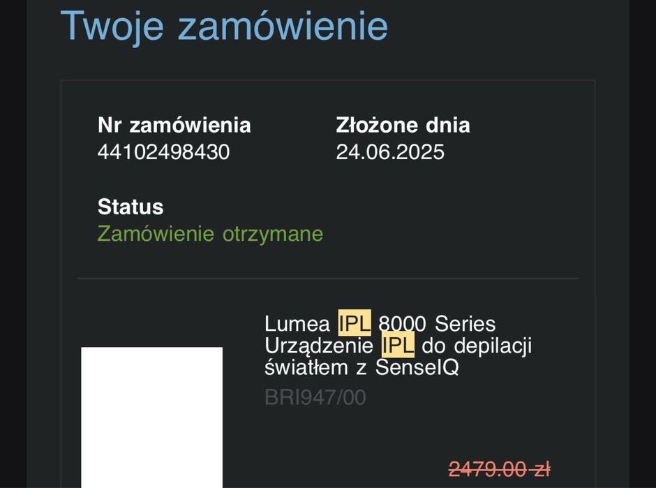 Depilator IPL Philips Lumea 8000 SenseIQ 1,5roku gwarancji