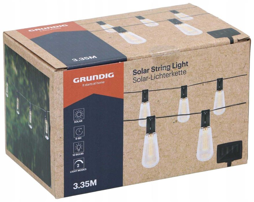 Ciach Ceny Lampki Ogrodowe Solarne LED Grundig 3,35 m Girlanda Solarna na Taras