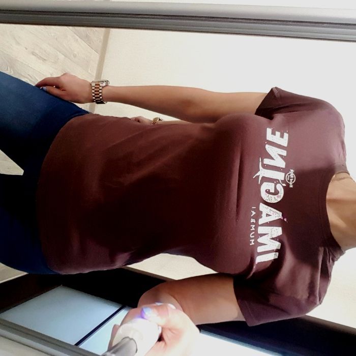 Футболка коричневая imagine s принт 100% коттон