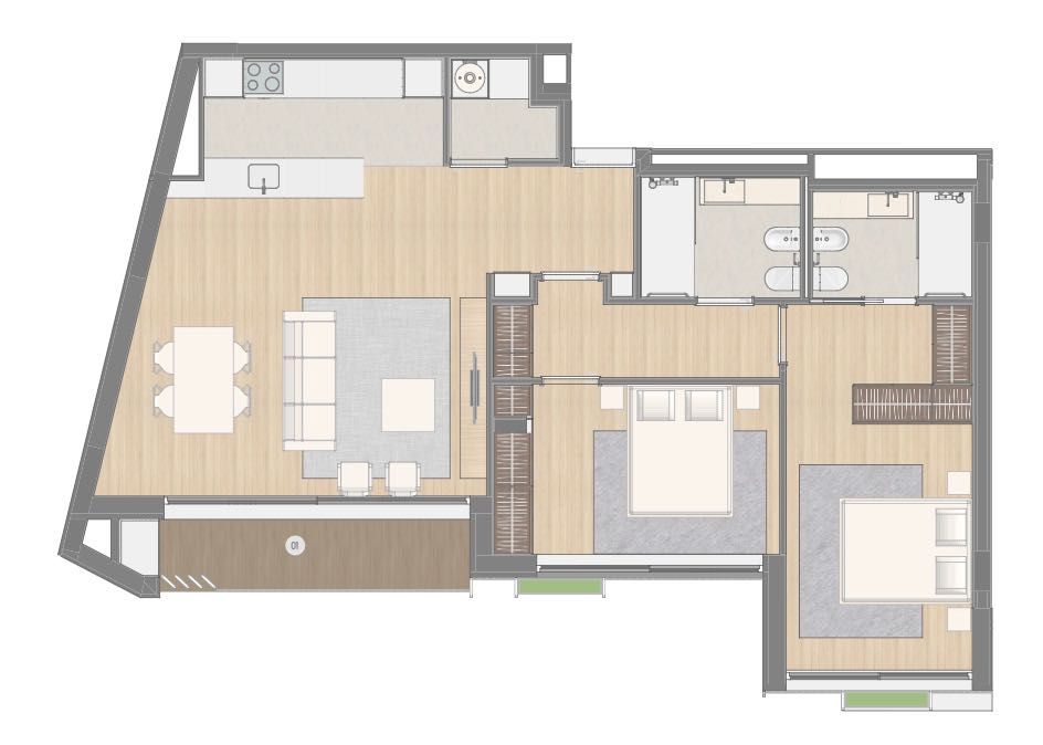 Apartamento T2 - VL8 Living