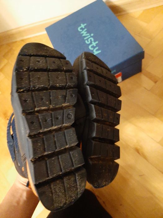 Buty zimowe śniegowce, skórzane, r.34