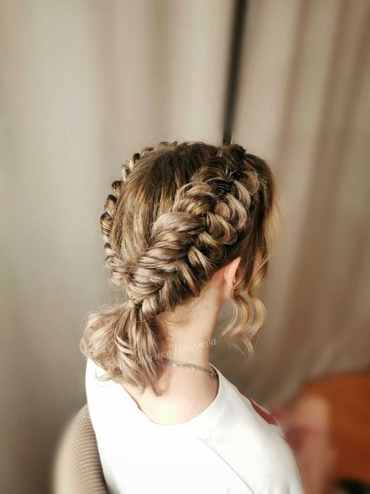 Косы,визажист,плетение кос,Свадебные прически, свадебный макияж