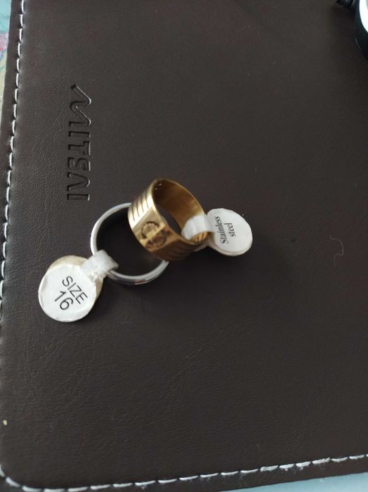 Anel em aço inoxidável dourado tamanho 16 - Árvore