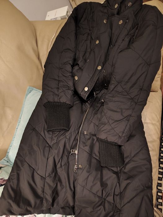 Parka preta Manga senhora