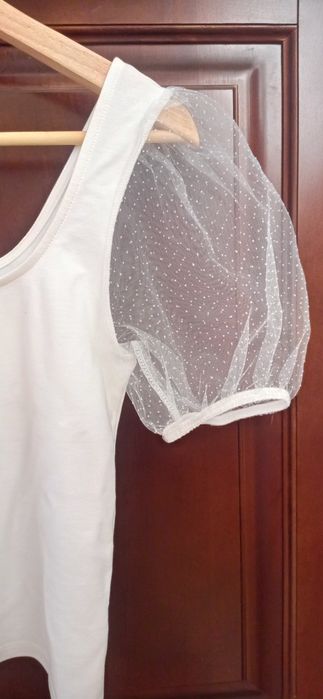 Bluzeczka bluzka top biała, z wiskozą rozm S Mango