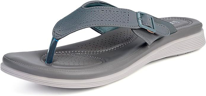 Women's Flip Flops - Toe Separator, Non-Slip - Grey 40 EU
