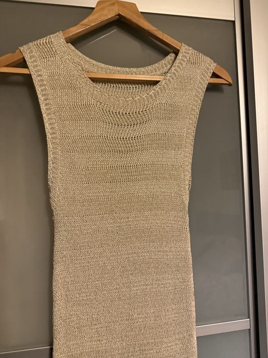 Vestido festa renda dourado tamanho M