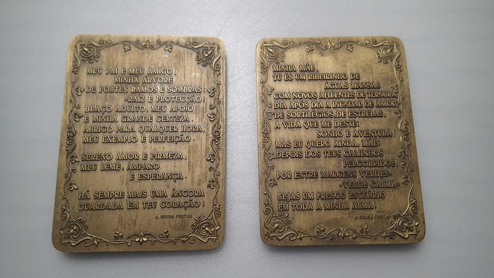 Placa em Bronze  do dia do Pai/Mãe