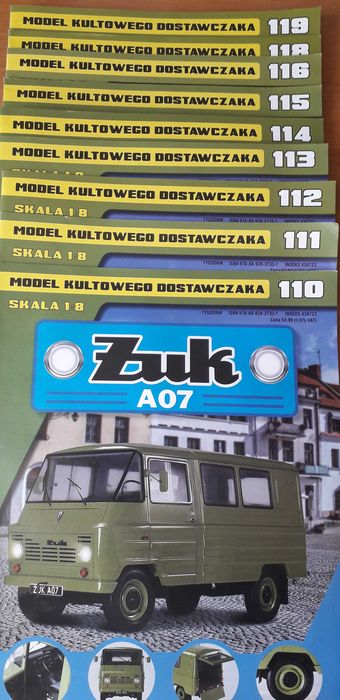 Żuk A07 Skala 1:8 Tygodnik  Model kultowego dostawczaka Numery 76 do 116 oraz 118,119 Tylko gazetki