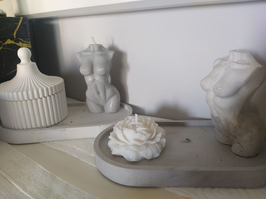 Frasco/ pote guarda jóias branco cerâmico