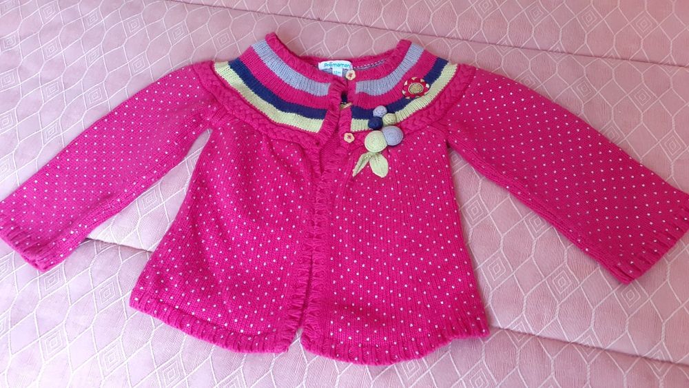 Casaco malha tamanho 12 meses e casaco 24 meses