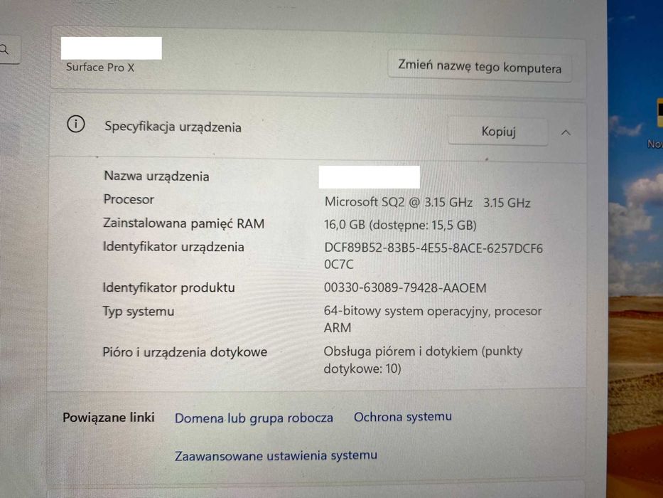 Tablet/laptop Microsoft Surface Pro X