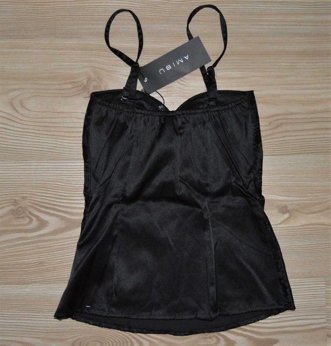 gorset top nowy metki new yorker koronka fiolet XS 34 sexy fiszbiny