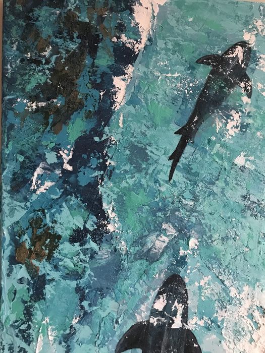 Dwuczęściowy dwiptych „Życie w oceanie” (2×55×75 cm)