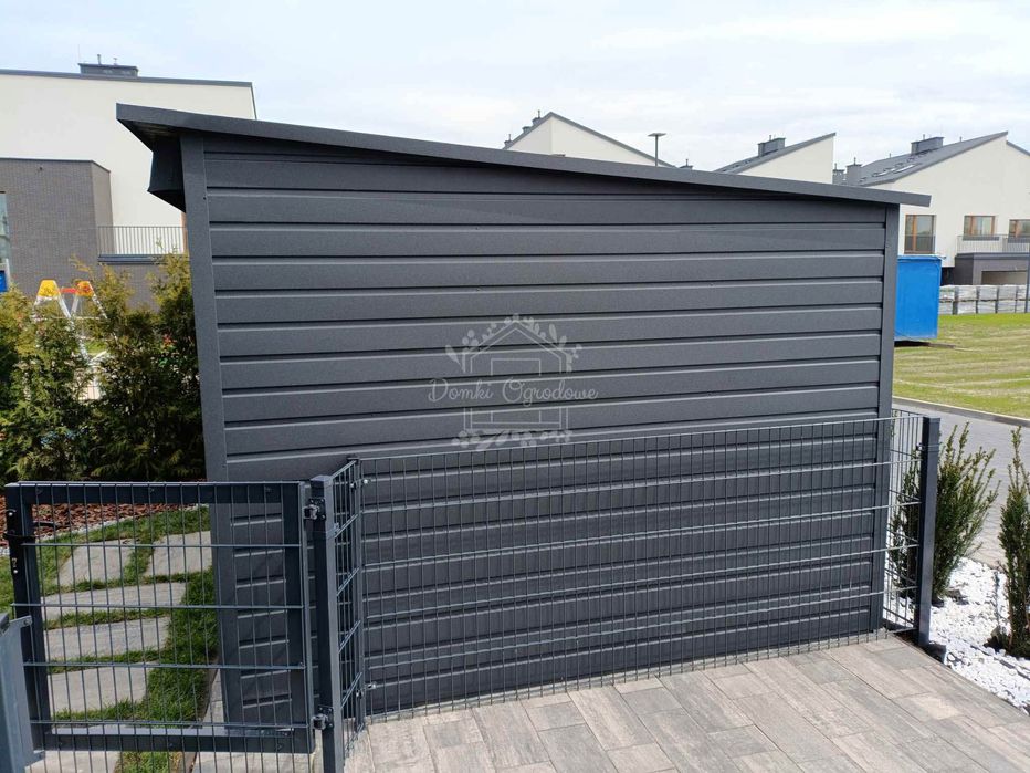 Schowek - domek ogrodowy 5,5x2,5m drzwi przesuwne  antracyt ID1086