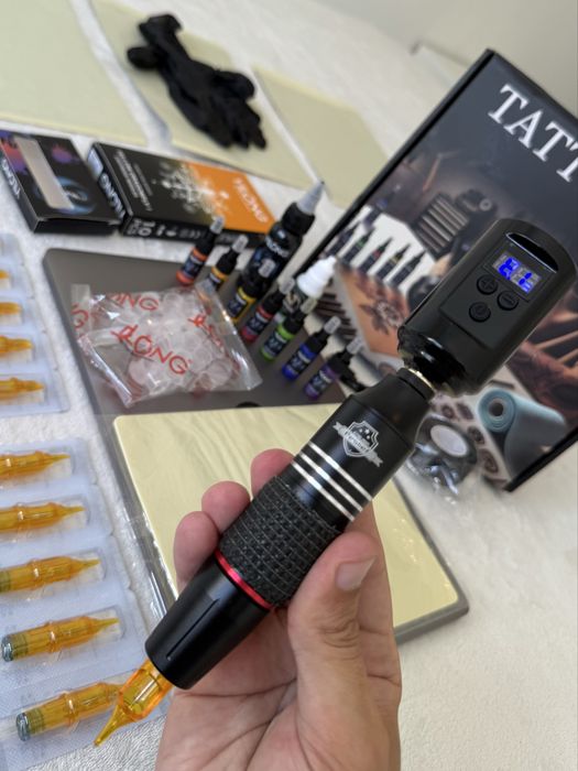 Kit Tatuagem Sem Fios COMPLETO Máquina Pen, Pele Treino/Fácil Utilizar