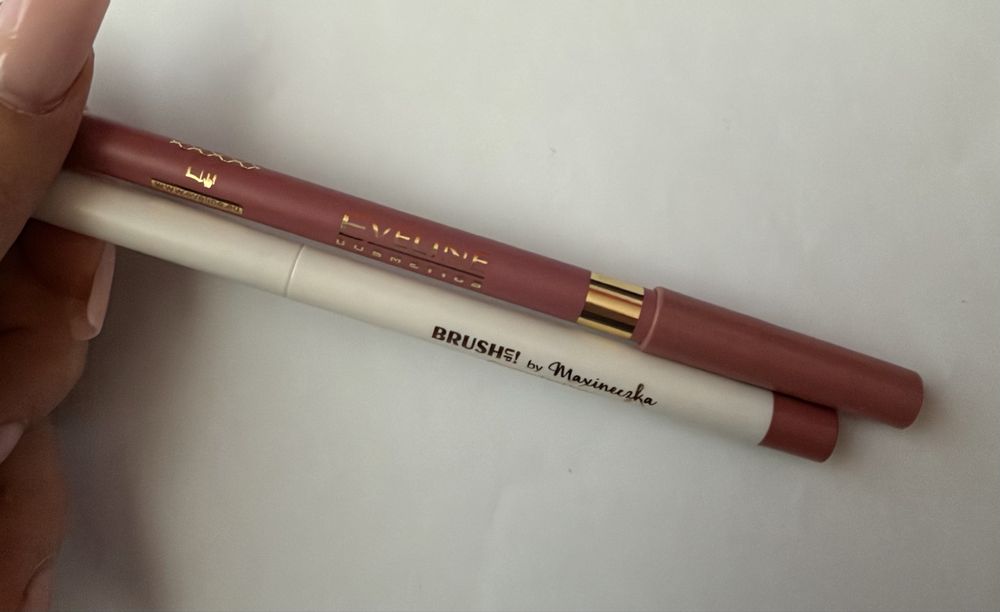 Kontórówki do ust konturówka Eveline variete 05 maxineczka 01 pink nude brudny róż konturówka brushes up maxineczka