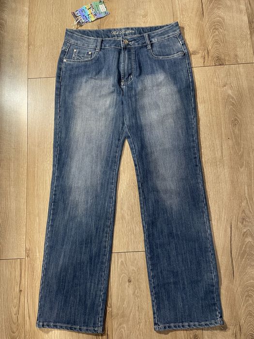 Jeansy damskie Hot Bottom, rozmiar 46. Prosta nogawka