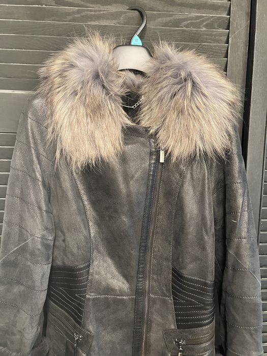 Płaszcz Ochnik skóra naturalna, jenot, rozm M/L