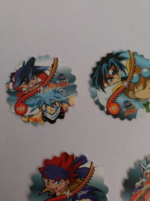 Lote 5 Beyblade Silver Mega Spinners