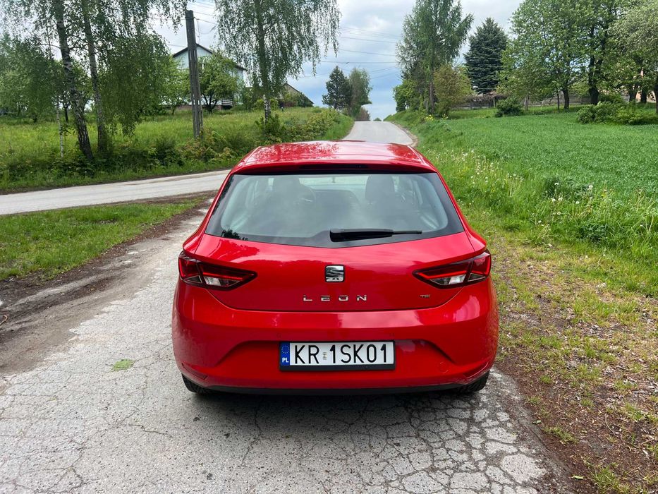 Seat Leon III 1.6 TDI 105KM Hatchback 5D Czerwony Piękny Alufelgi PDC