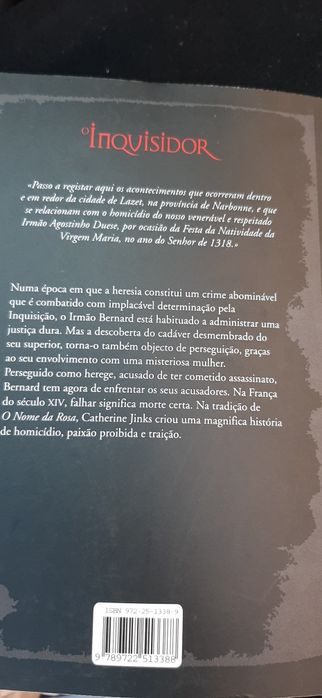Livro O INQUISIDOR Romance  Novo Entrego em Alfragide  e Benfica 
Roma