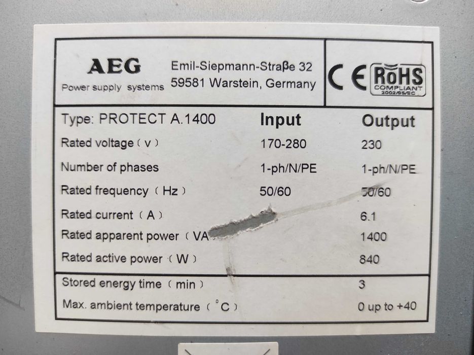 ИБП AEG Protect A.1400 (без АКБ)