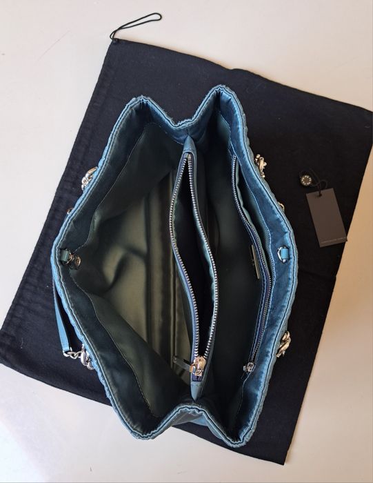 Shoulder Bag Silver Blue Purificación García