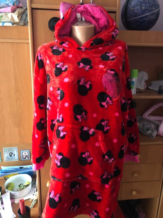 Меховушка, плюшева туника, кофта, худи, L-XL. слип, пижама. Minnie Disney
