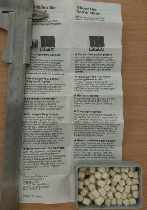 Oryginalny niemiecki płyn - Ballistol KLEVER + przecieraki filcowe VFG