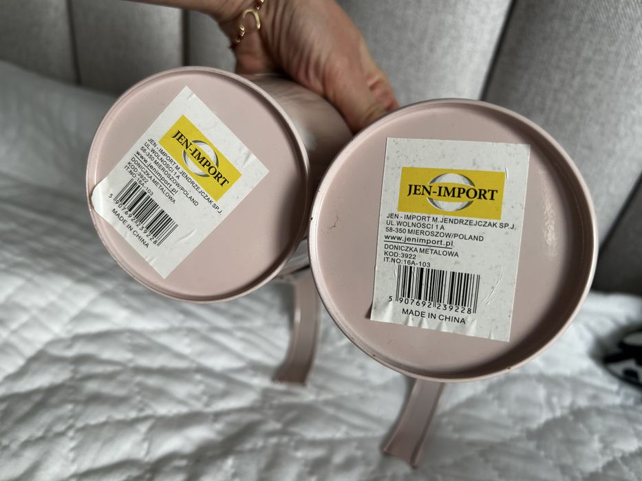 Osłonki doniczki do zawieszenia metalowa różowa Home