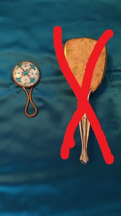 conjunto de escova antiga  e espelho