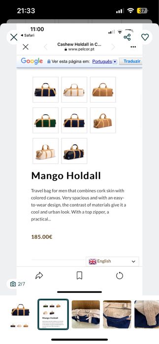 Mala viagem Mango Holdall Pelcor - NOVO