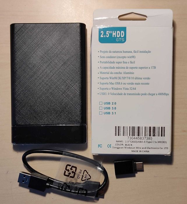 Obudowa zewnętrznego dysku twardego USB 3.0 2,5 cala SATA/ Czarny