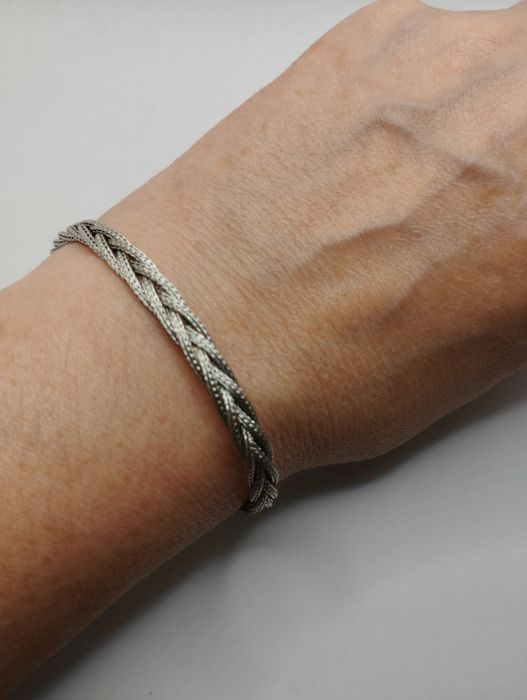 Srebrna bransoletka Warkoczyk, próba 925, długość 19 cm