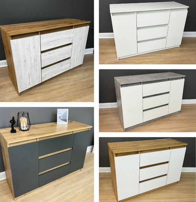 Комод 3+2 без ручок. Сучасний дизайн. 3 шухляди + 2 тумби