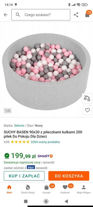 Basen z kulkami dla dziecka 90x30