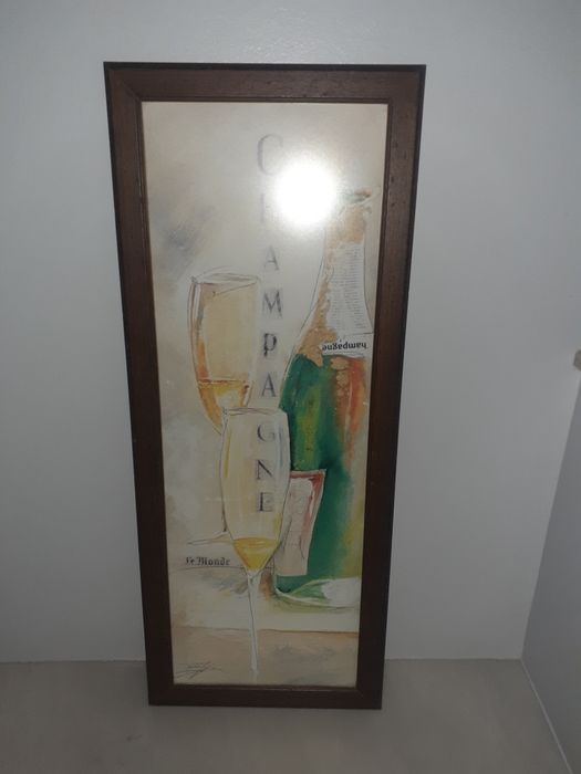 Quadro champanhe 35x70cm