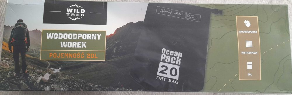 Wodoodporny worek plecak gumowany o pojemności 20L kolor czarny marki