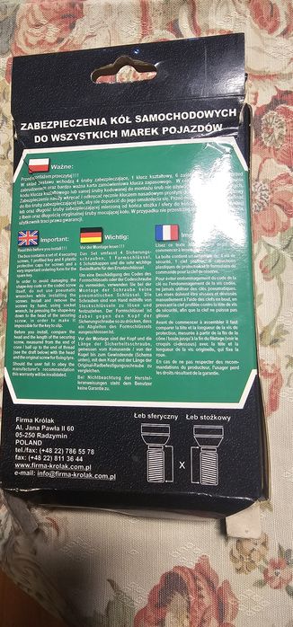 Zabezpieczające śruby do kół Volvo