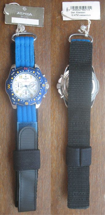 Relógio Estilo Diver - Alpha - Basic - Cronógrafo (Movimento Seiko)