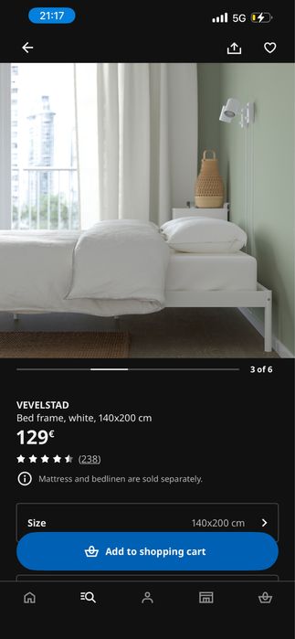 Cama IKEA Velvestad 140x200