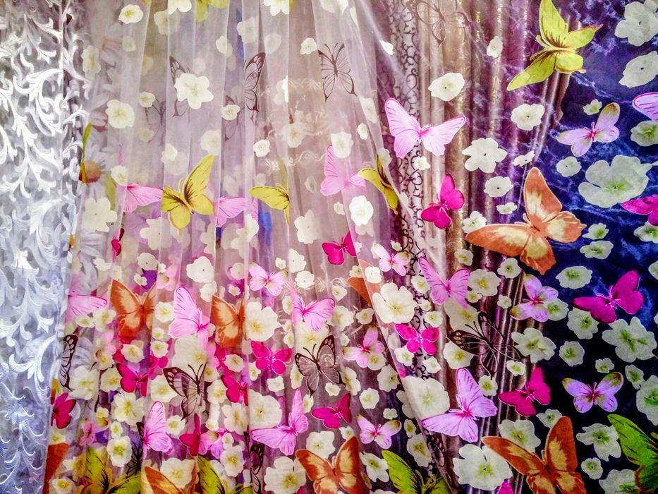 " Бабочки" и "Цветы" Тюль , Гардина , Занавес