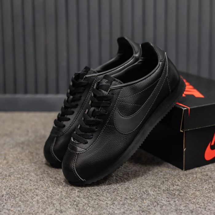 Кросівки Nike Cortez All Black premium | Кроссовки Найк чоловічі жіночі