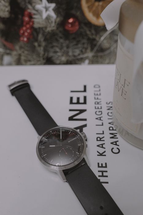 Elegancki zegarek smartwatch męski withings scanwatch 42mm czarny