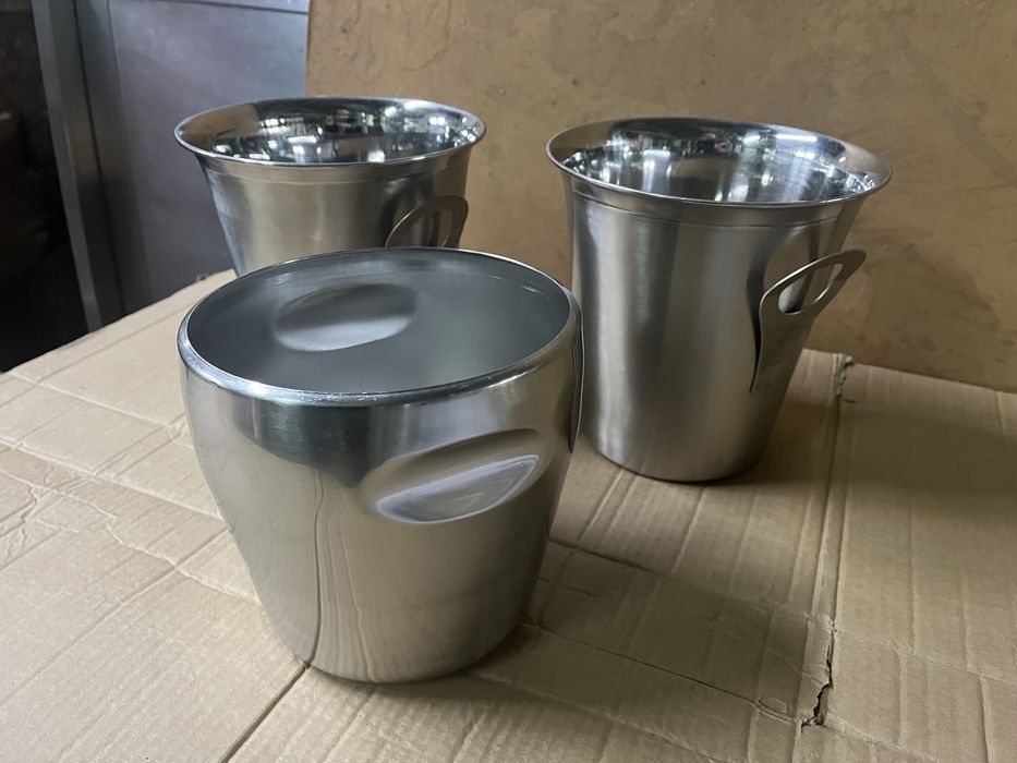 Baldes de gelo Frapé em inox conjunto 3 unidades